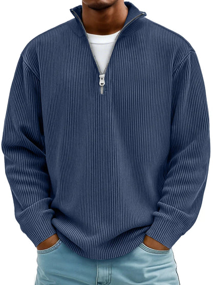 Eliott | Elegant herre-sweater med halv lynlås i premium-stof