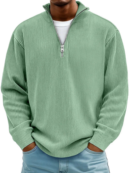 Eliott | Elegant herre-sweater med halv lynlås i premium-stof