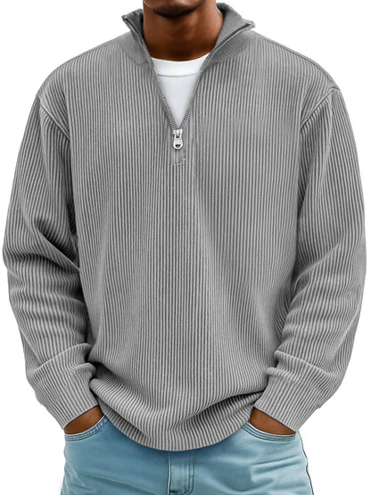 Eliott | Elegant herre-sweater med halv lynlås i premium-stof