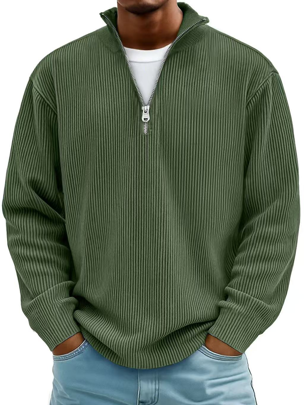 Eliott | Elegant herre-sweater med halv lynlås i premium-stof