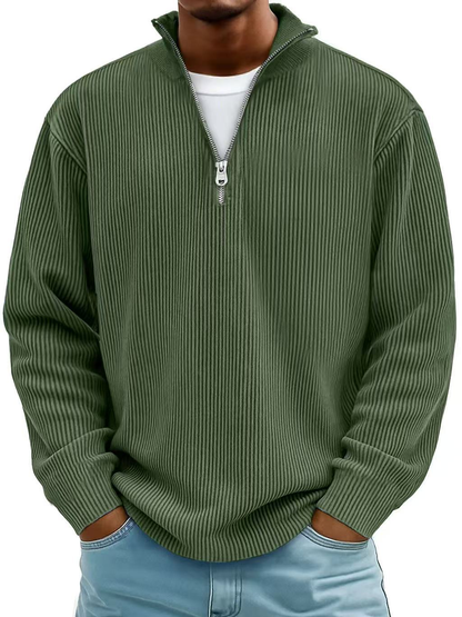 Eliott | Elegant herre-sweater med halv lynlås i premium-stof