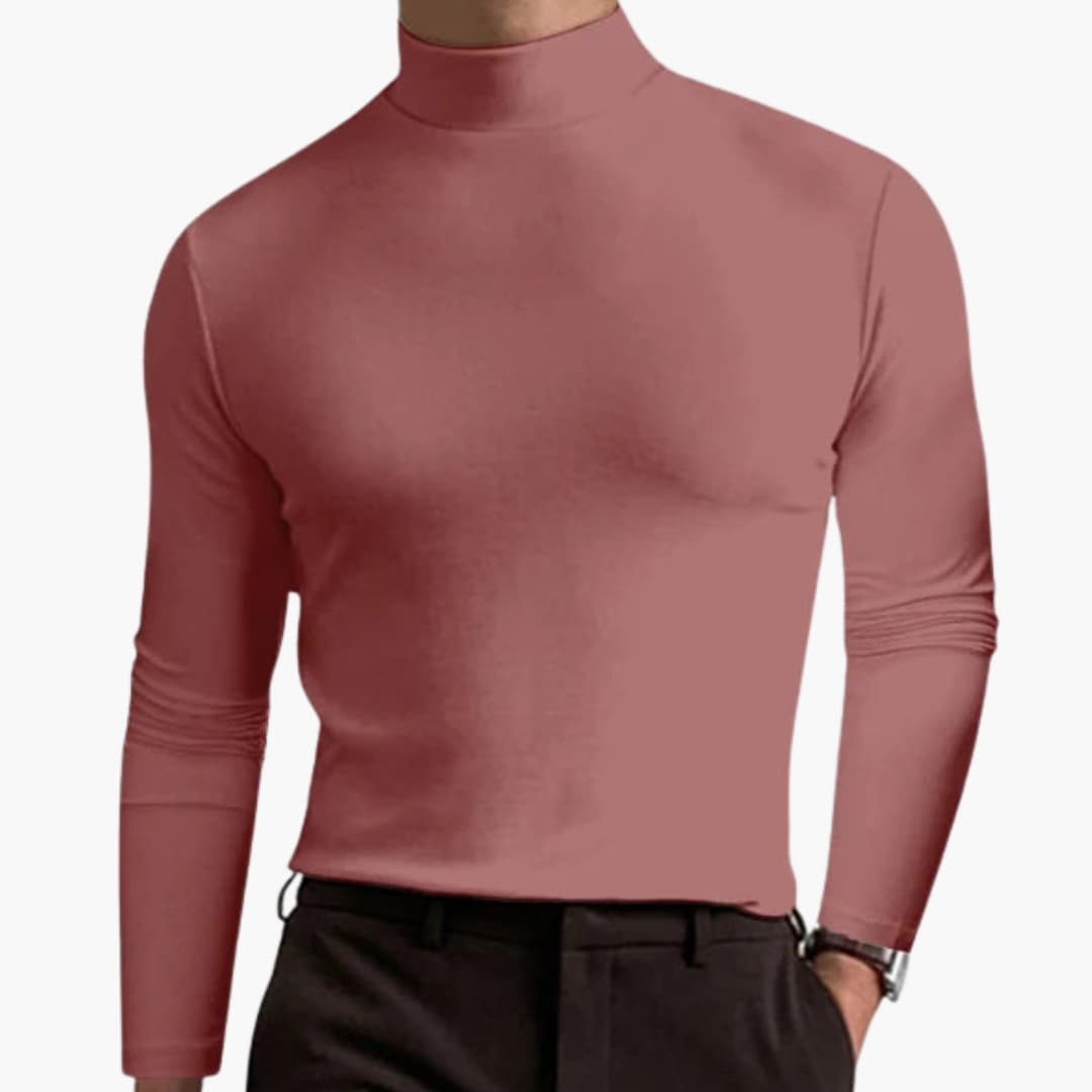Heren Slim Fit Coltrui met Stretch – Verfijnde Basislaag