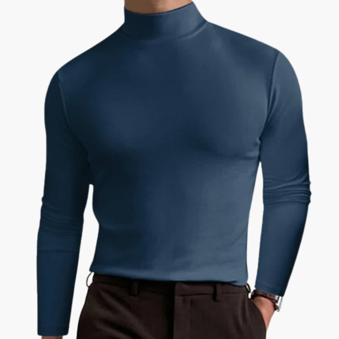 Heren Slim Fit Coltrui met Stretch – Verfijnde Basislaag