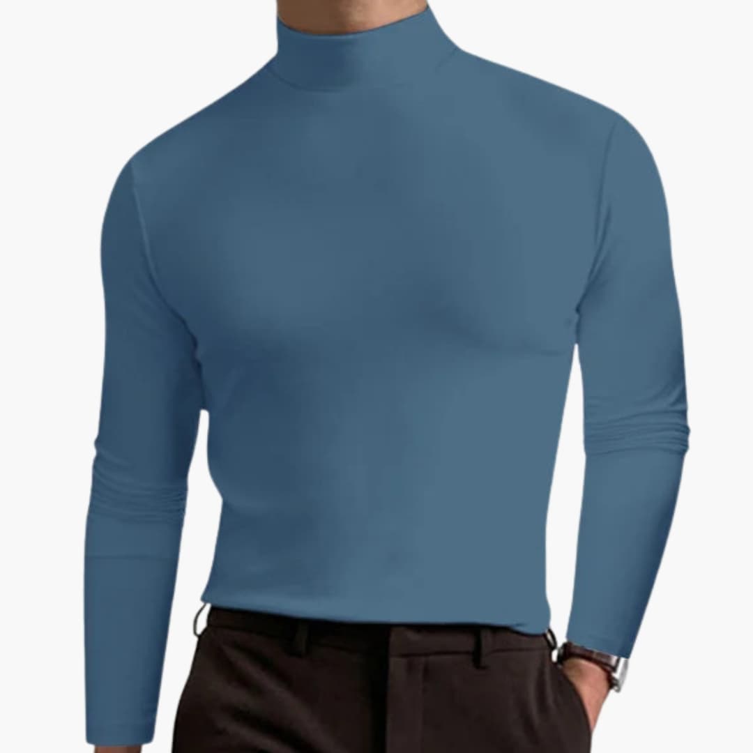 Heren Slim Fit Coltrui met Stretch – Verfijnde Basislaag