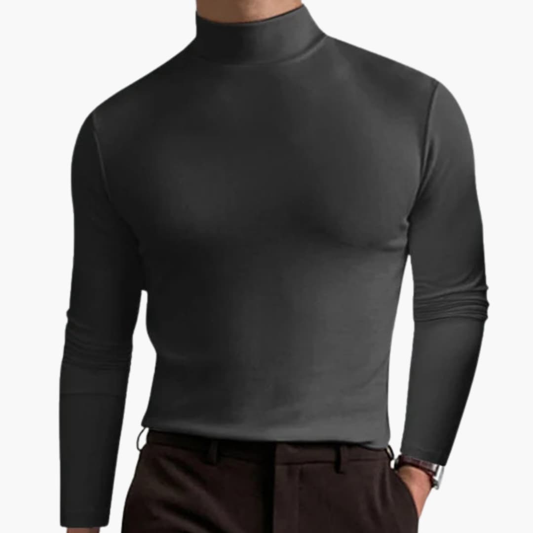 Heren Slim Fit Coltrui met Stretch – Verfijnde Basislaag
