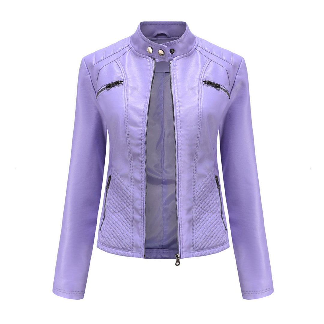 Heather | Women Classic Zip-up Biker jacket