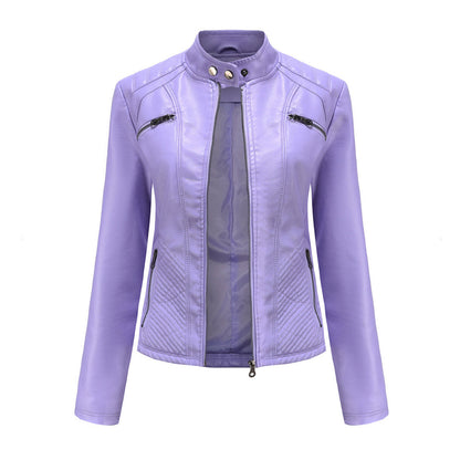 Heather | Women Classic Zip-up Biker jacket