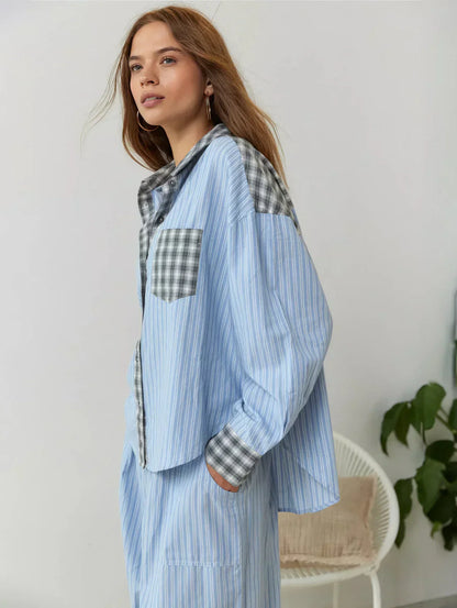 Women’s Premium Plaid Pajama Set – Soft Cozy Two-Piece Sleepwear