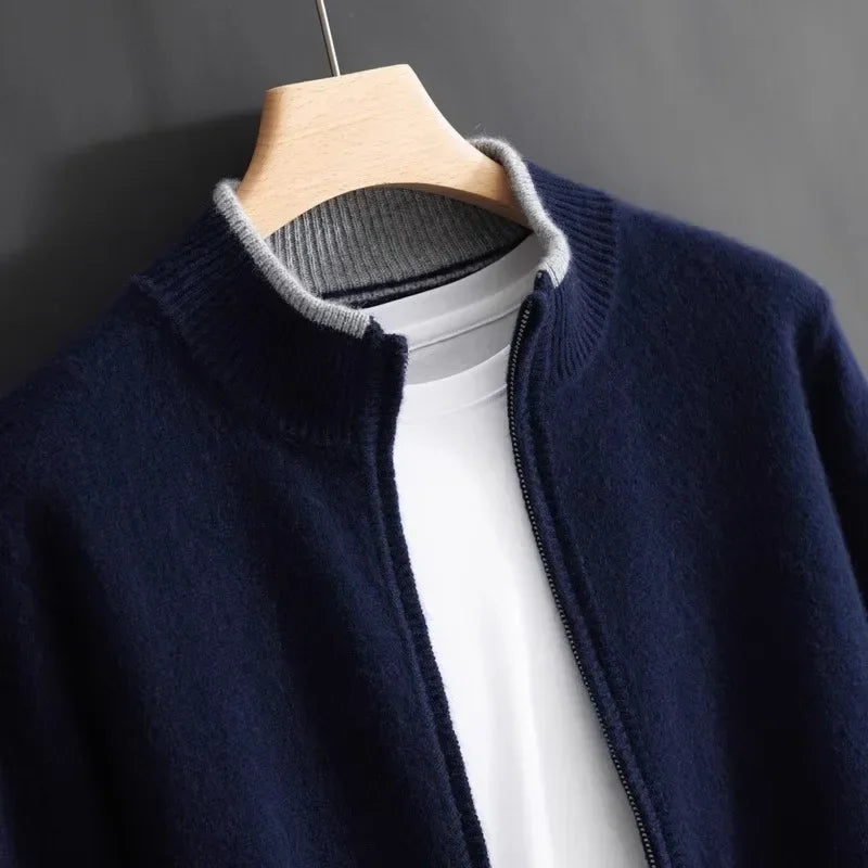 Men's cashmere zip jacket Warm and elegant - Perfect for autumn