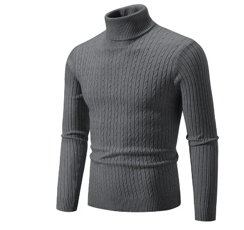 Orlan Maglione Uomo a Collo Alto – Pullover a Coste Slim Fit in Acrilico Morbido e Caldo