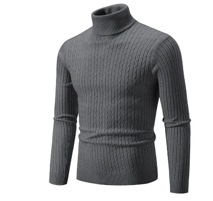 Orlan Maglione Uomo a Collo Alto – Pullover a Coste Slim Fit in Acrilico Morbido e Caldo