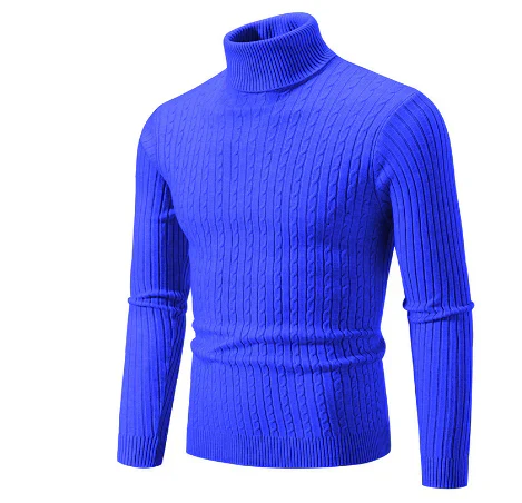 Orlan Maglione Uomo a Collo Alto – Pullover a Coste Slim Fit in Acrilico Morbido e Caldo