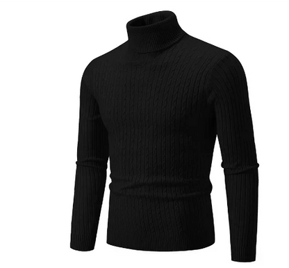 Orlan Maglione Uomo a Collo Alto – Pullover a Coste Slim Fit in Acrilico Morbido e Caldo