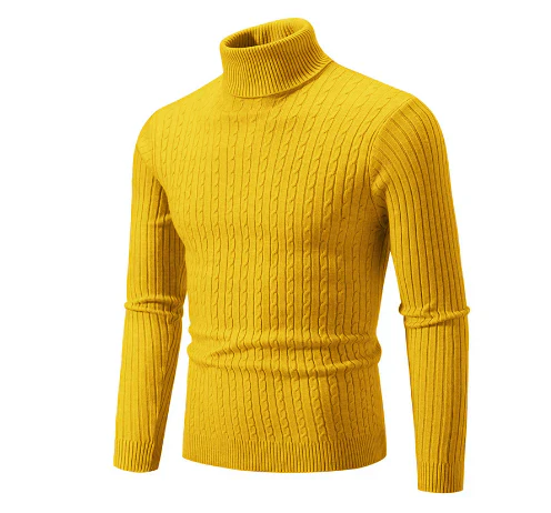 Orlan Maglione Uomo a Collo Alto – Pullover a Coste Slim Fit in Acrilico Morbido e Caldo