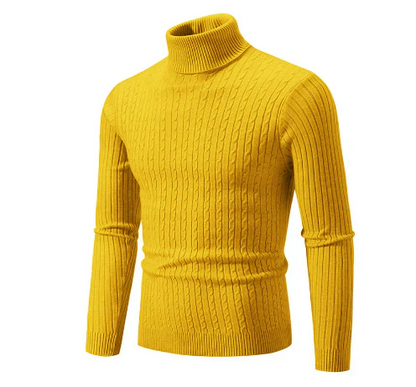 Orlan Maglione Uomo a Collo Alto – Pullover a Coste Slim Fit in Acrilico Morbido e Caldo