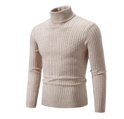 Orlan Maglione Uomo a Collo Alto – Pullover a Coste Slim Fit in Acrilico Morbido e Caldo