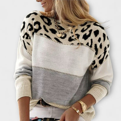 Andreia - Camisola descontraída com padrão leopardo