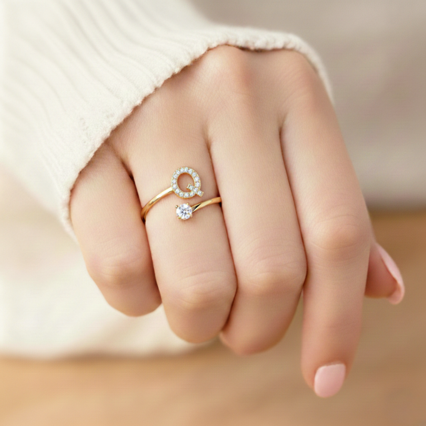 BAGUE AJUSTABLE SIGNATURE AVEC INITIALES