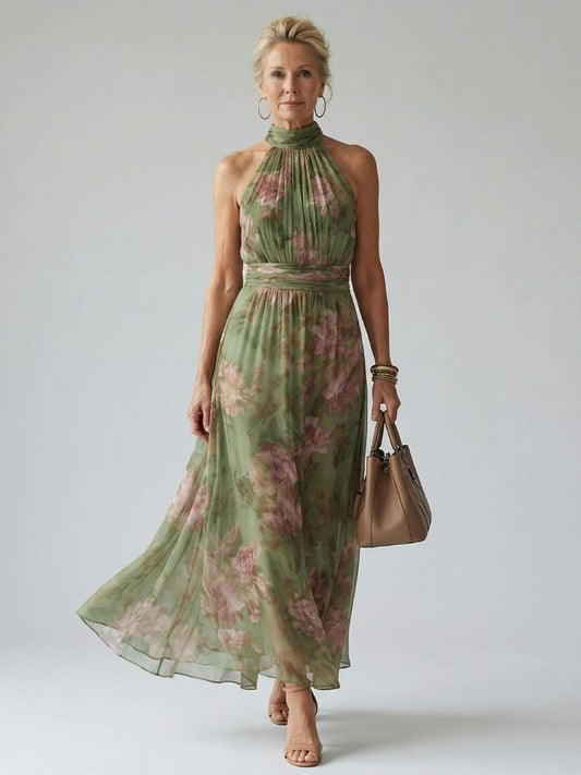 Mirelle | Midi-kjole med halterneck