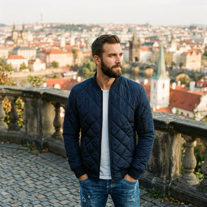 Quilted Casual Men's Bomber Jacket