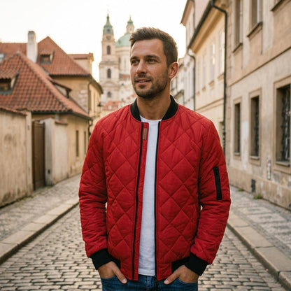 Quilted Casual Men's Bomber Jacket