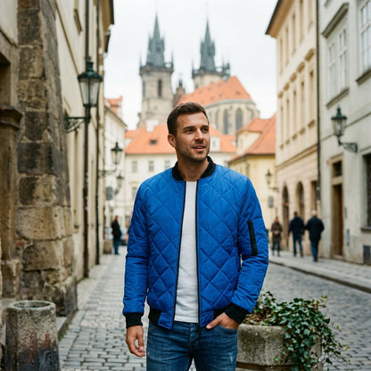 Quilted Casual Men's Bomber Jacket