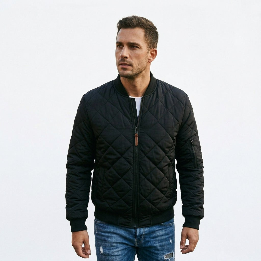 Quilted Casual Men's Bomber Jacket