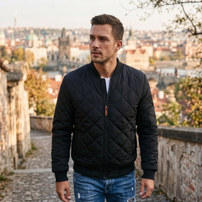 Quilted Casual Men's Bomber Jacket