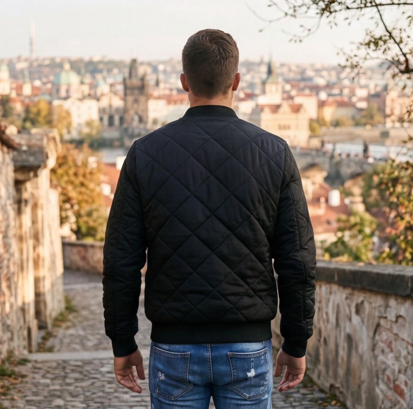 Quilted Casual Men's Bomber Jacket
