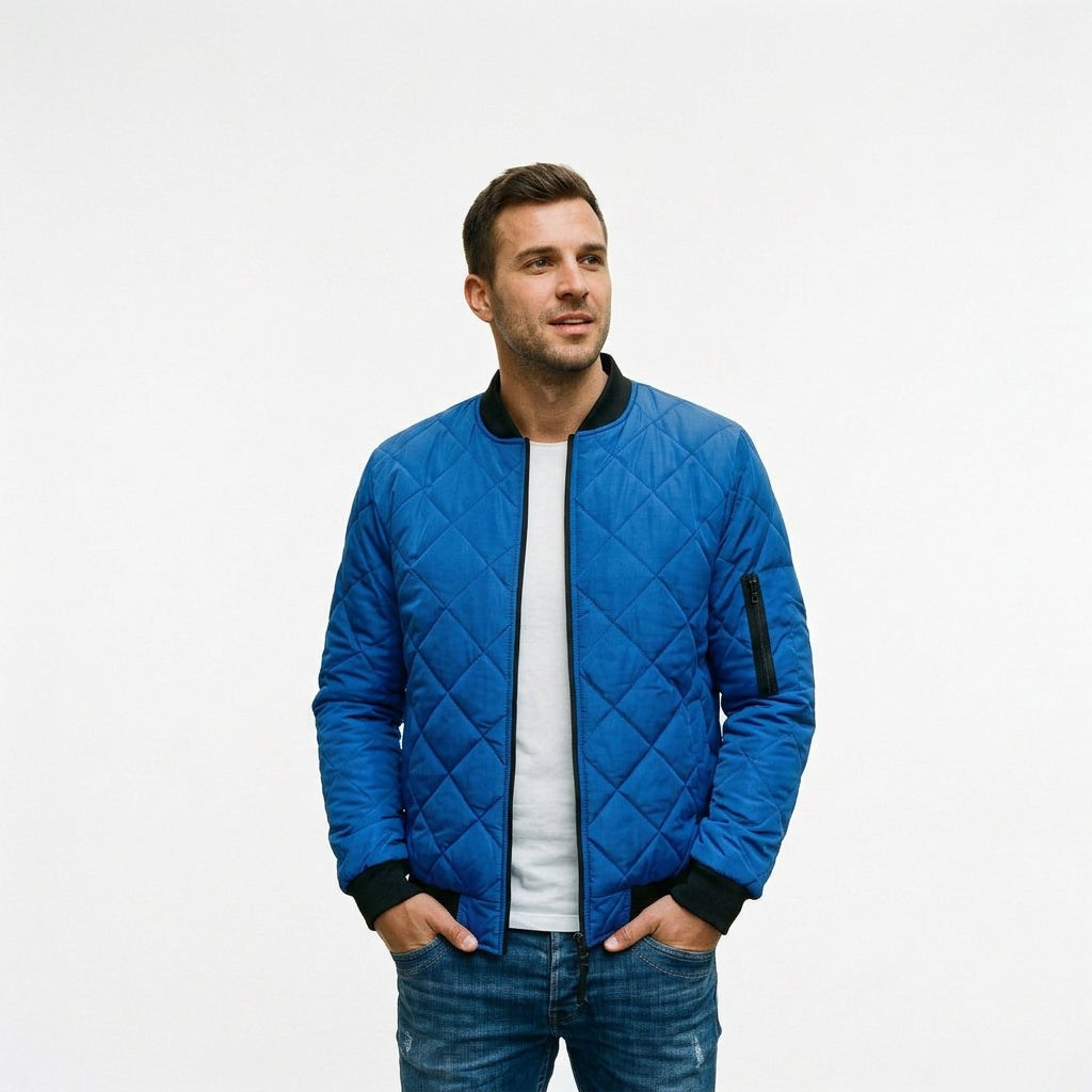 Quilted Casual Men's Bomber Jacket