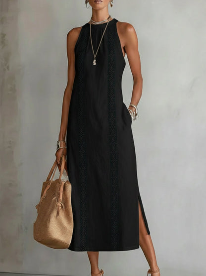 Quinella - Abito Midi Estivo Donna Collo Mao Naturale Fresco 8