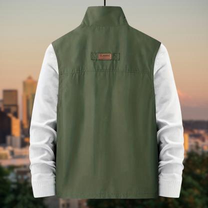 Men’s Multi-Pocket Zip-Up Vest – Soft Breathable Durable Layered Comfort for Casual Styling