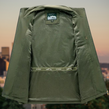 Men’s Multi-Pocket Zip-Up Vest – Soft Breathable Durable Layered Comfort for Casual Styling