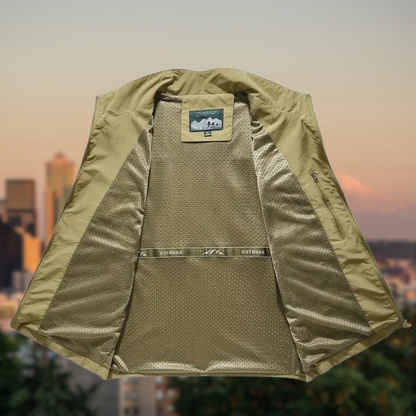 Men’s Multi-Pocket Zip-Up Vest – Soft Breathable Durable Layered Comfort for Casual Styling