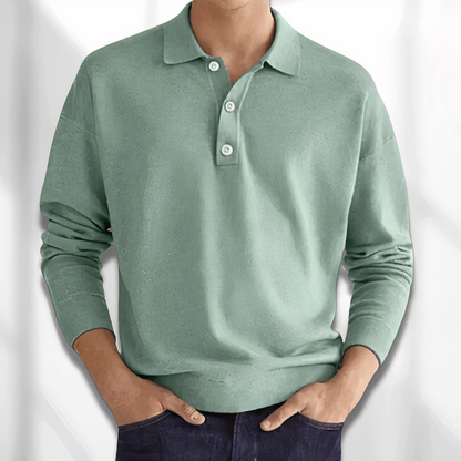Men’s Long Sleeve Polo Shirt – Stylish Comfortable Breathable Smart Casual Everyday Classic Top