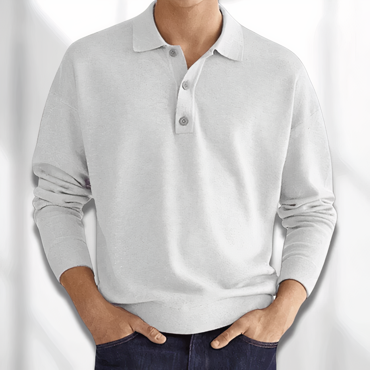 Men’s Long Sleeve Polo Shirt – Stylish Comfortable Breathable Smart Casual Everyday Classic Top