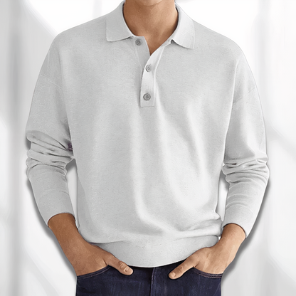 Men’s Long Sleeve Polo Shirt – Stylish Comfortable Breathable Smart Casual Everyday Classic Top