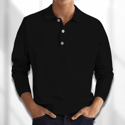 Men’s Long Sleeve Polo Shirt – Stylish Comfortable Breathable Smart Casual Everyday Classic Top