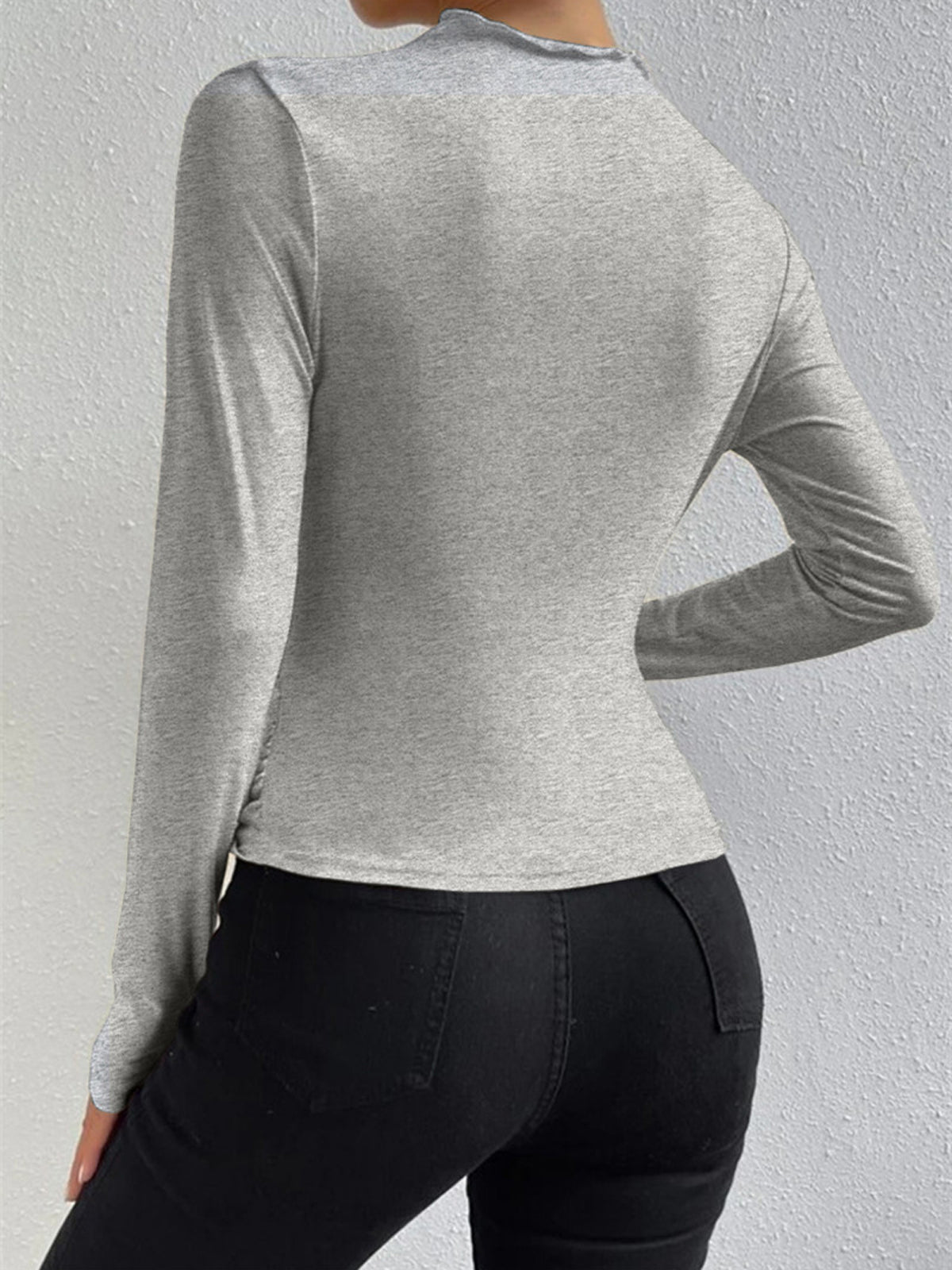 Ravishing Long Sleeve Shirt | High Stretch Jersey, Ruching Detail 3