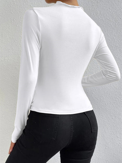 Ravishing Long Sleeve Shirt | High Stretch Jersey, Ruching Detail 6
