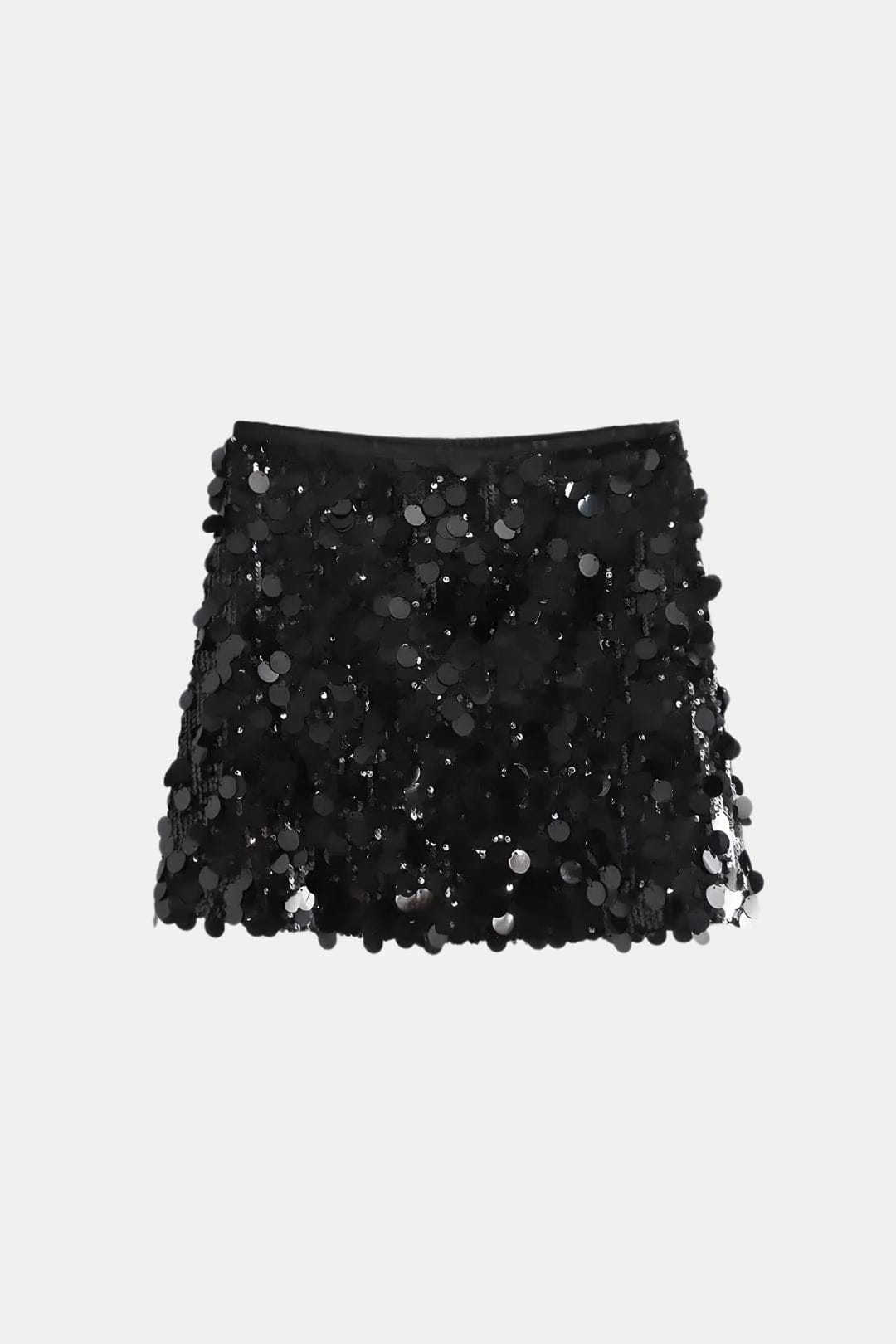Rayna – High-Waist Sequin Mini Skirt with Evening Shine