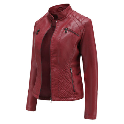 Heather | Women Classic Zip-up Biker jacket
