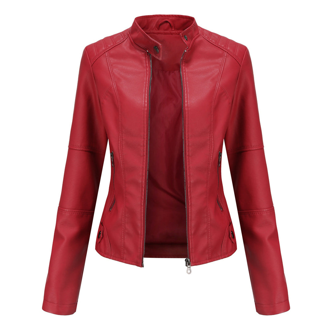 Stylowa Damska Kurtka Motocyklowa z Zamkiem z Przodu | Nowoczesny Design dla Wygody i Stylu 2