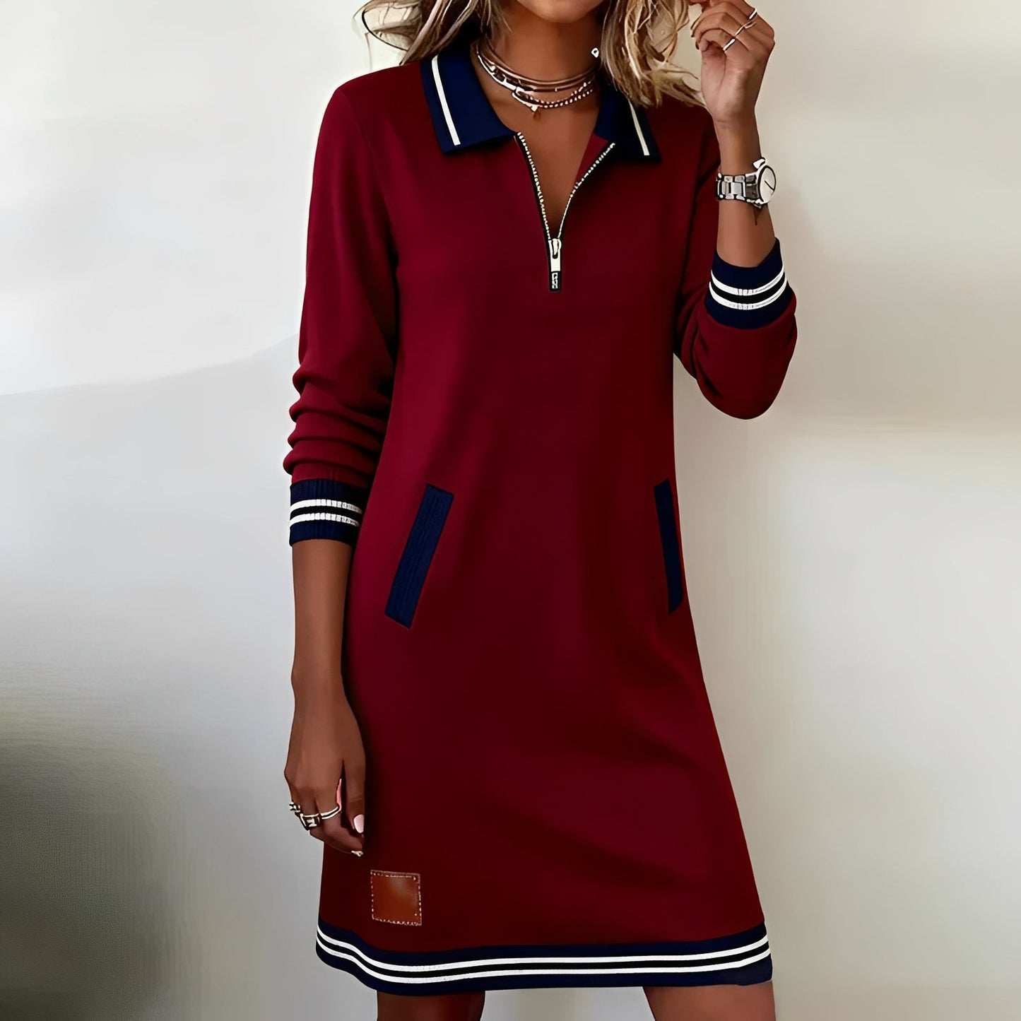 Alara | Chic Long Sleeve Cotton Dress