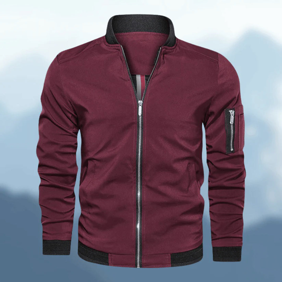 Gray | Trendy slim fit Bomber jacket dla mężczyzn