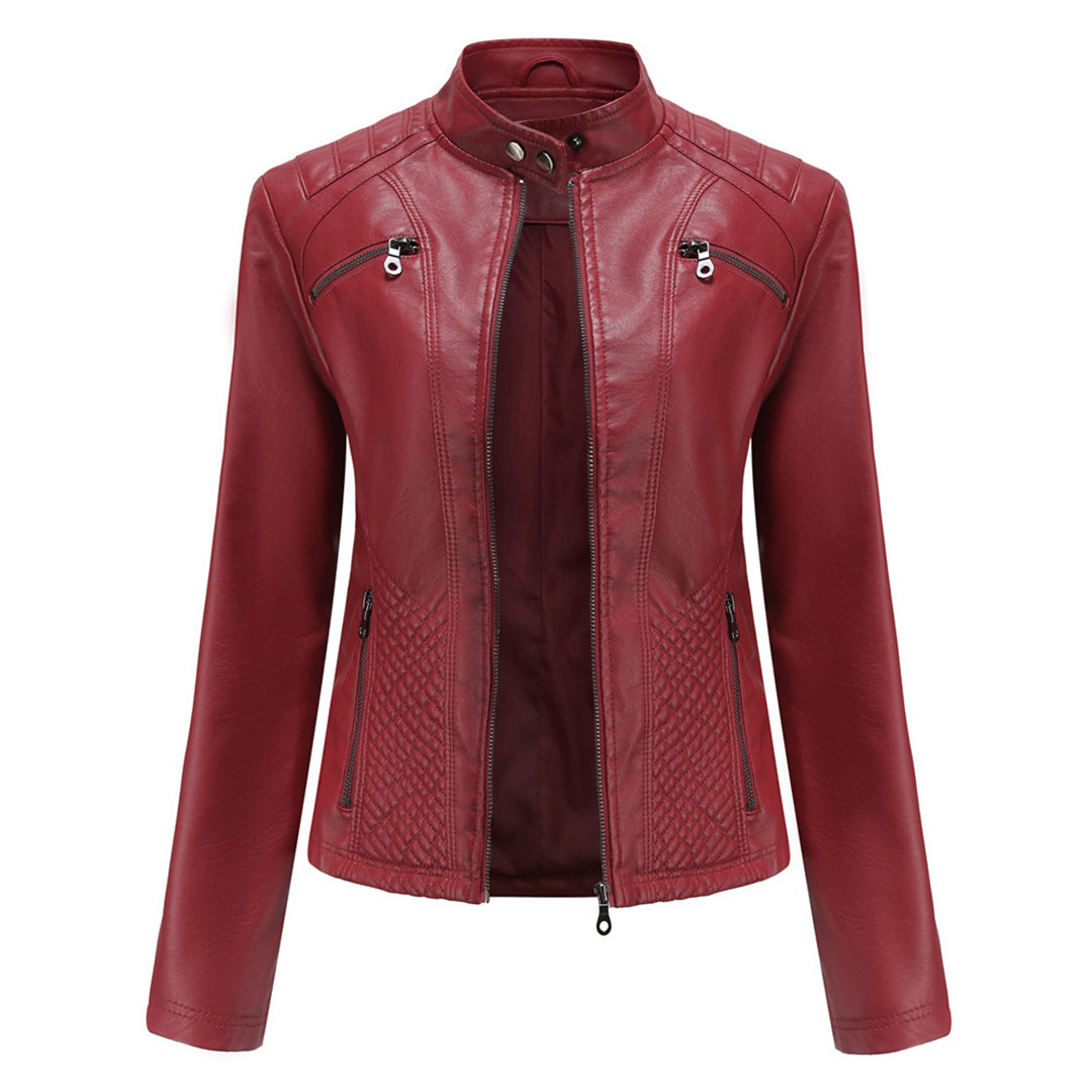 Heather | Women Classic Zip-up Biker jacket
