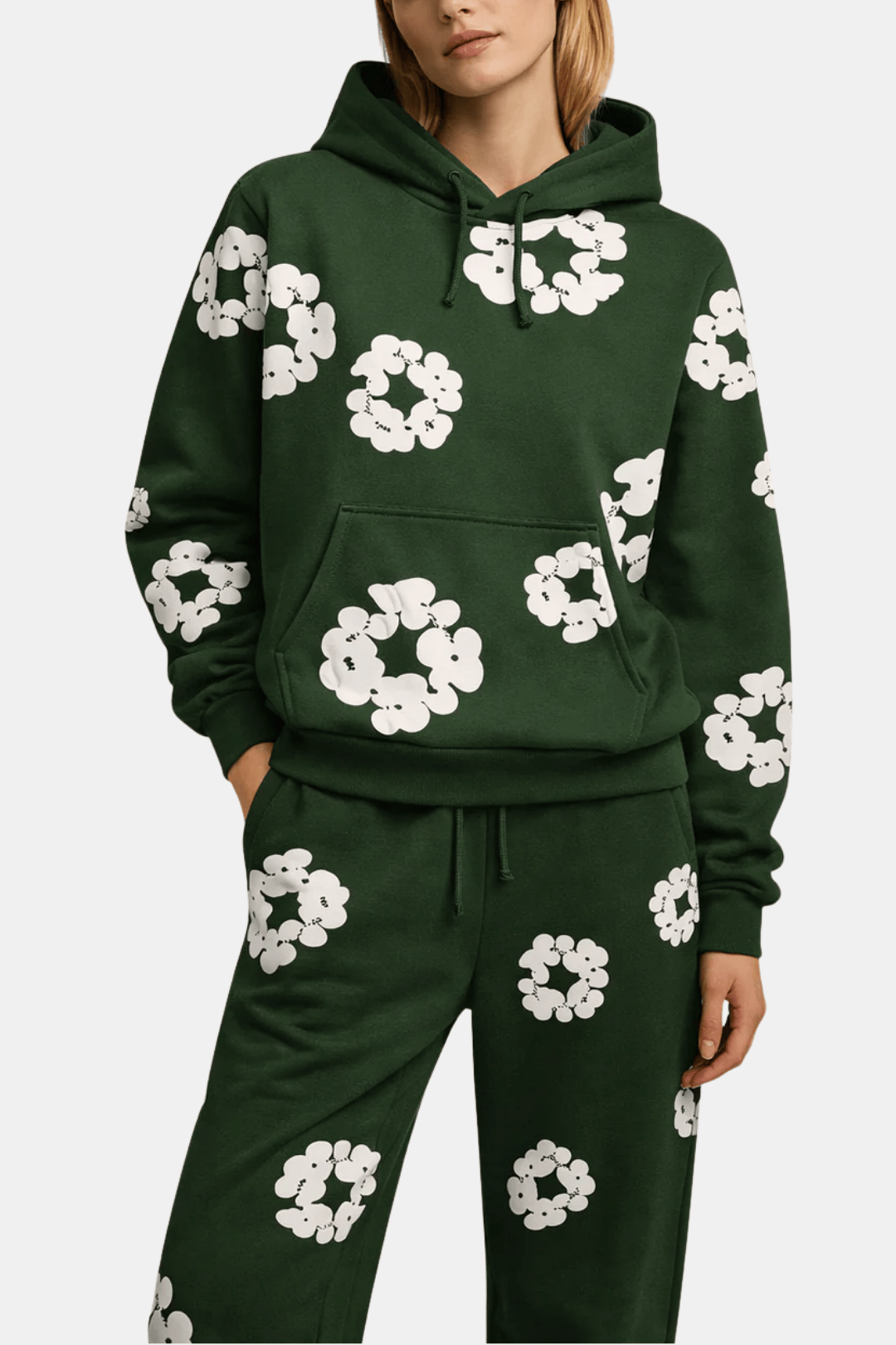 Reeva - Floral Relaxed Winter Flower Tears Tracksuit