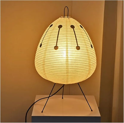 Reispapierlampe | Japanische Tischlampe | Sanftes Wabi Sabi Licht | HikariGlow