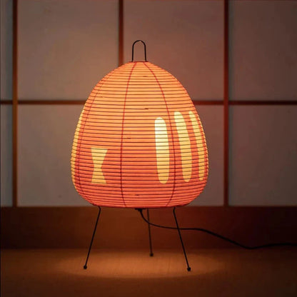 Reispapierlampe | Japanische Tischlampe | Sanftes Wabi Sabi Licht | HikariGlow