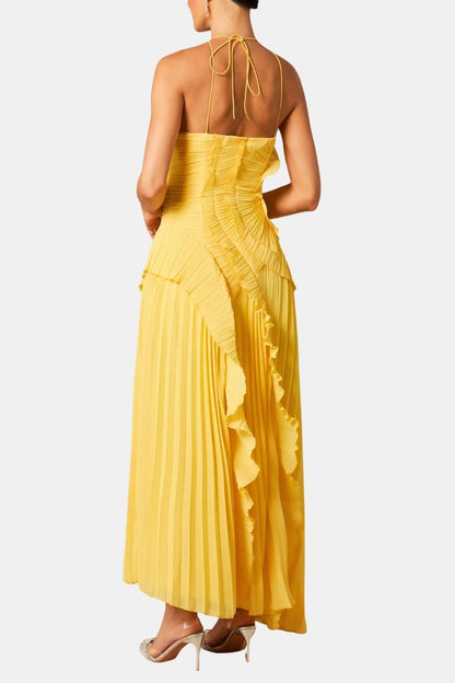 Remington – Radiant Pleated Halterneck Midi Dress